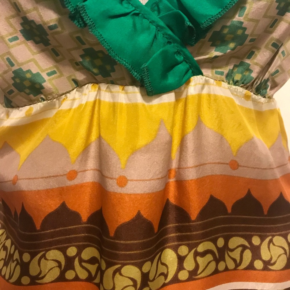 Colorful Ruffle Silk Top - Picture 4 of 8